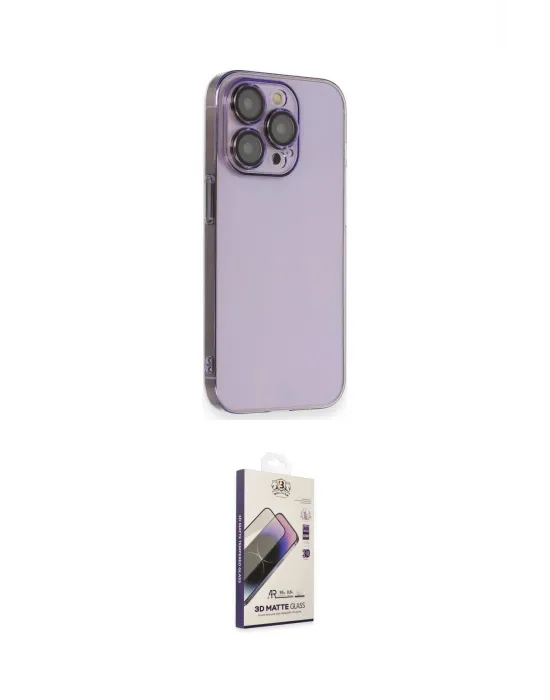 ieg™ iPhone 13 Pro Max Kılıf Siluet Minimal Özel Seri - Siyah Bilvis 3D Mat Cam Ekran Koruyucu