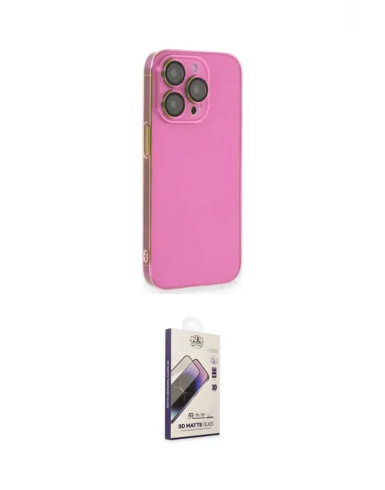ieg™ iPhone 13 Pro Max Kılıf Siluet Minimal Özel Seri - Siyah Bilvis 3D Mat Cam Ekran Koruyucu