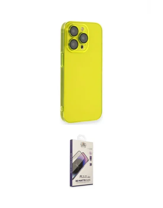 ieg™ iPhone 13 Pro Max Kılıf Siluet Minimal Özel Seri - Siyah Bilvis 3D Mat Cam Ekran Koruyucu