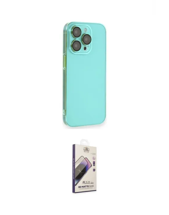 ieg™ iPhone 13 Pro Max Kılıf Siluet Minimal Özel Seri - Siyah Bilvis 3D Mat Cam Ekran Koruyucu