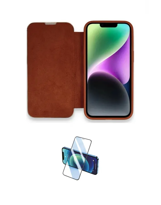 ieg™ iPhone 13 Pro Max Kılıf Siluet Minimal Serisi - Siyah 3D Antistatik Cam Ekran Koruyucu