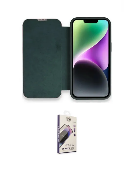 ieg™ iPhone 13 Pro Max Kılıf Siluet Minimal Serisi - Siyah Bilvis 3D Mat Cam Ekran Koruyucu