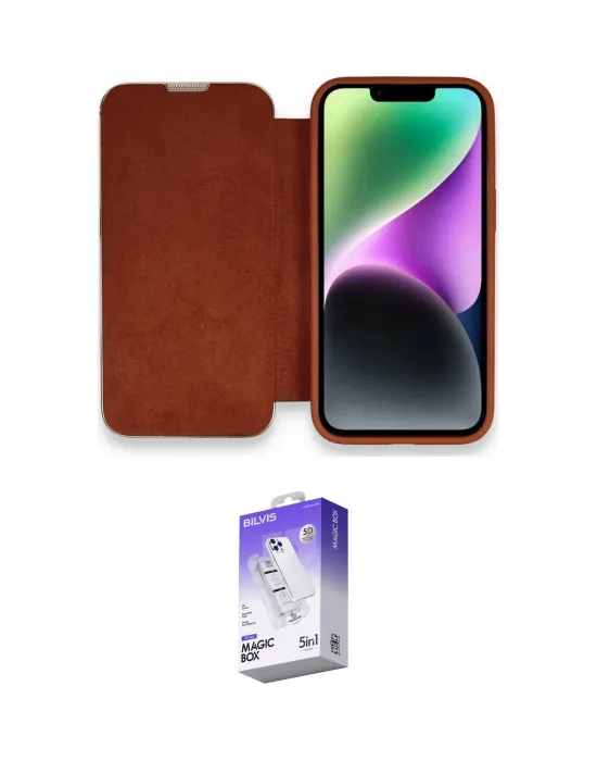 ieg™ iPhone 13 Pro Max Kılıf Siluet Minimal Serisi - Siyah Bilvis 5in1 3D Magic Cam Ekran Koruyucu