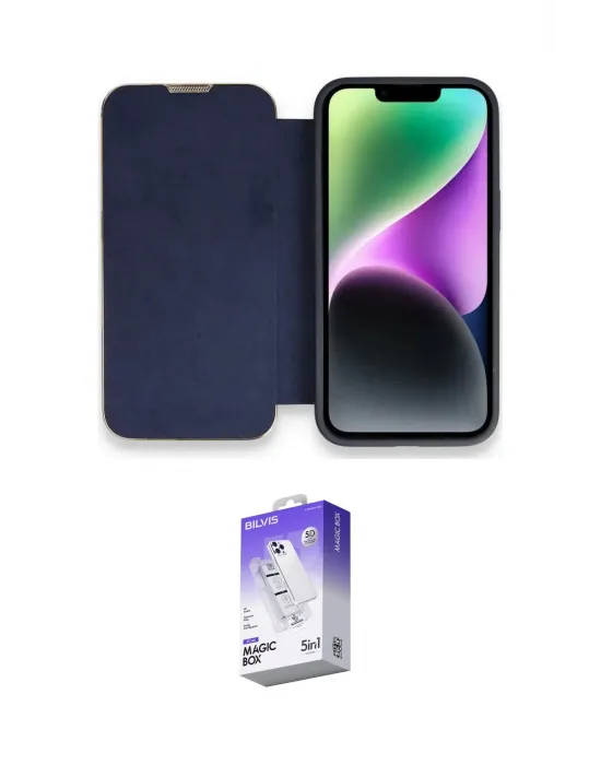 ieg™ iPhone 13 Pro Max Kılıf Siluet Minimal Serisi - Siyah Bilvis 5in1 3D Magic Cam Ekran Koruyucu