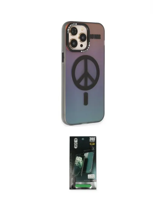ieg™ iPhone 13 Pro Max Kılıf Siluet Modern Koleksiyonu - Şeffaf 360 Full Body Arka Koruyucu