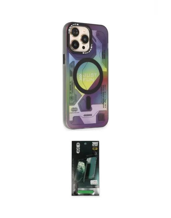 ieg™ iPhone 13 Pro Max Kılıf Siluet Modern Koleksiyonu - Şeffaf 360 Full Body Arka Koruyucu