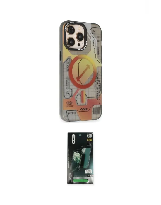 ieg™ iPhone 13 Pro Max Kılıf Siluet Modern Koleksiyonu - Şeffaf 360 Full Body Arka Koruyucu