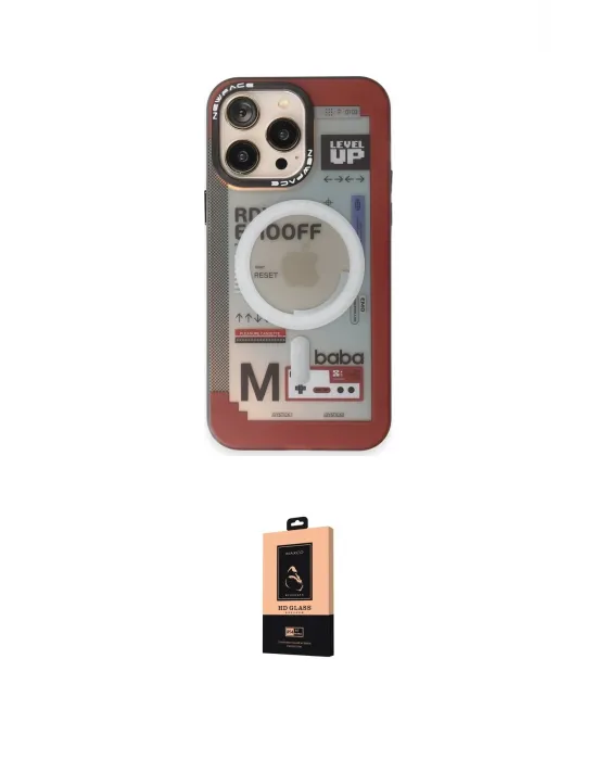ieg™ iPhone 13 Pro Max Kılıf Siluet Modern Koleksiyonu - Şeffaf Maxco Cam Ekran Koruyucu