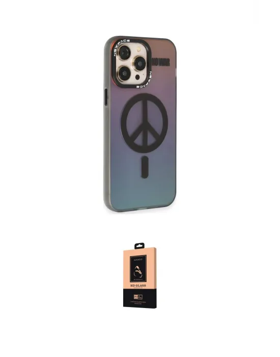 ieg™ iPhone 13 Pro Max Kılıf Siluet Modern Koleksiyonu - Şeffaf Maxco Cam Ekran Koruyucu