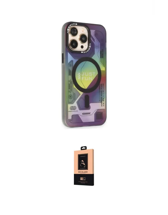 ieg™ iPhone 13 Pro Max Kılıf Siluet Modern Koleksiyonu - Şeffaf Maxco Cam Ekran Koruyucu