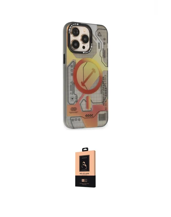 ieg™ iPhone 13 Pro Max Kılıf Siluet Modern Koleksiyonu - Şeffaf Maxco Cam Ekran Koruyucu