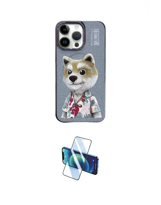 ieg™ iPhone 13 Pro Max Kılıf Siluet Modern Özel Seri - Siyah 3D Antistatik Cam Ekran Koruyucu