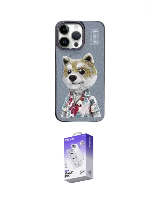 ieg™ iPhone 13 Pro Max Kılıf Siluet Modern Özel Seri - Siyah Bilvis 5in1 3D Magic Cam Ekran Koruyucu