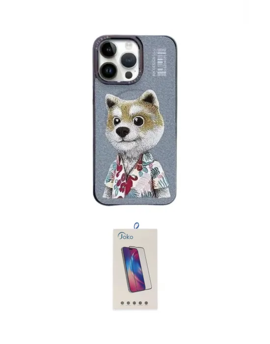 ieg™ iPhone 13 Pro Max Kılıf Siluet Modern Özel Seri - Siyah Joko 5D Cam