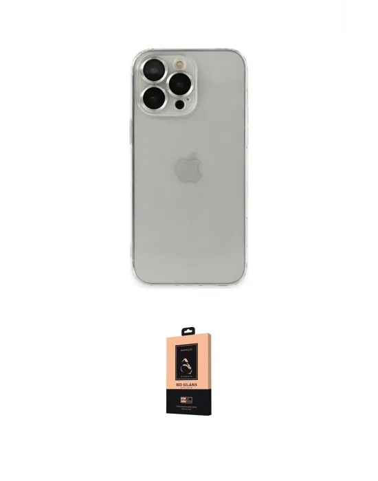 ieg™ iPhone 13 Pro Max Kılıf Ufuk Minimal Özel Seri - Şeffaf Maxco Cam Ekran Koruyucu