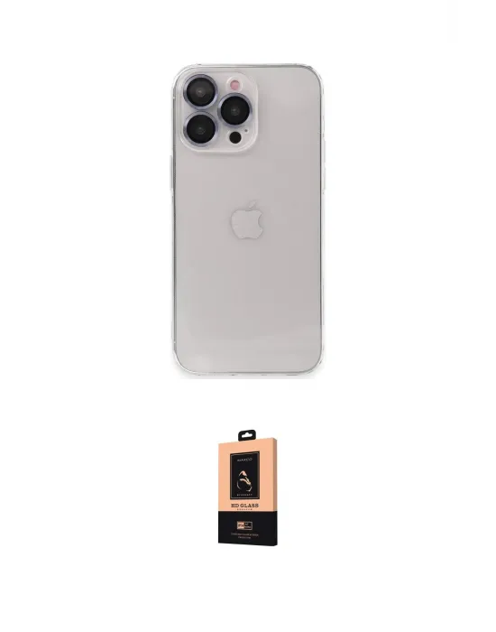 ieg™ iPhone 13 Pro Max Kılıf Ufuk Minimal Özel Seri - Şeffaf Maxco Cam Ekran Koruyucu