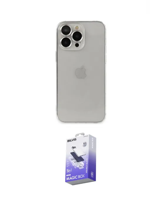 ieg™ iPhone 13 Pro Max Kılıf Ufuk Minimal Özel Seri - Siyah Bilvis 5in1 5D Magic Hayalet Cam Ekran Koruyucu