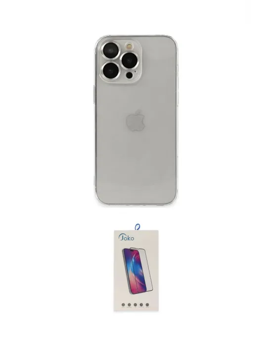 ieg™ iPhone 13 Pro Max Kılıf Ufuk Minimal Özel Seri - Siyah Joko 5D Cam