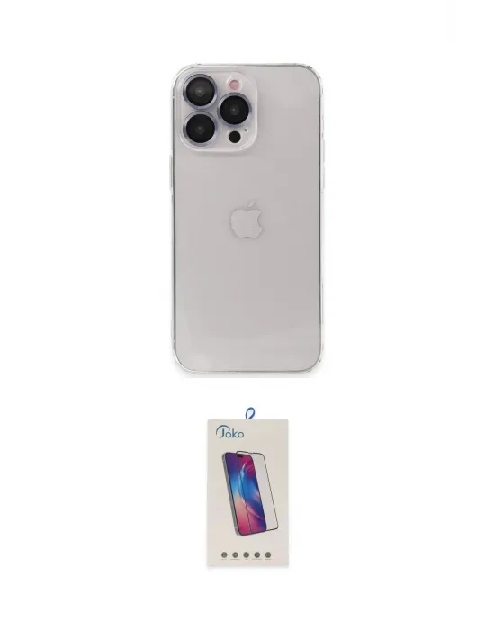 ieg™ iPhone 13 Pro Max Kılıf Ufuk Minimal Özel Seri - Siyah Joko 5D Cam