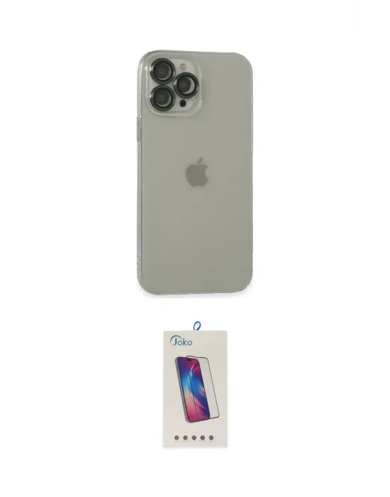 ieg™ iPhone 13 Pro Max Kılıf Ufuk Minimal Özel Seri - Siyah Joko 5D Cam