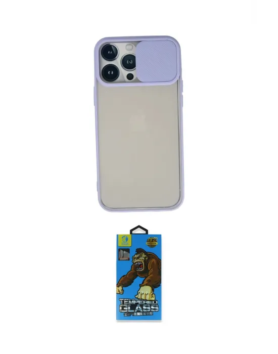ieg™ iPhone 13 Pro Max Kılıf Vadi Çizgi - Siyah 18D Cam Ekran Koruyucu