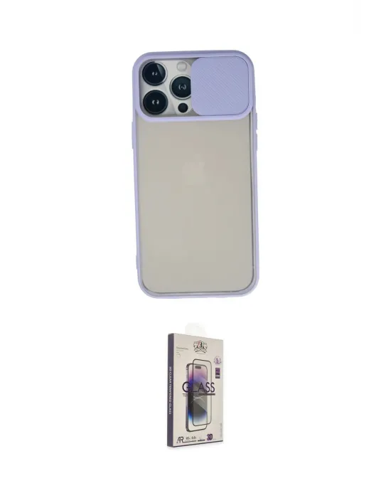 ieg™ iPhone 13 Pro Max Kılıf Vadi Çizgi - Siyah Bilvis 3D Cam Ekran Koruyucu