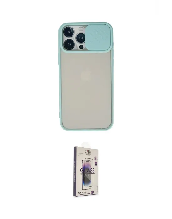 ieg™ iPhone 13 Pro Max Kılıf Vadi Çizgi - Siyah Bilvis 3D Cam Ekran Koruyucu