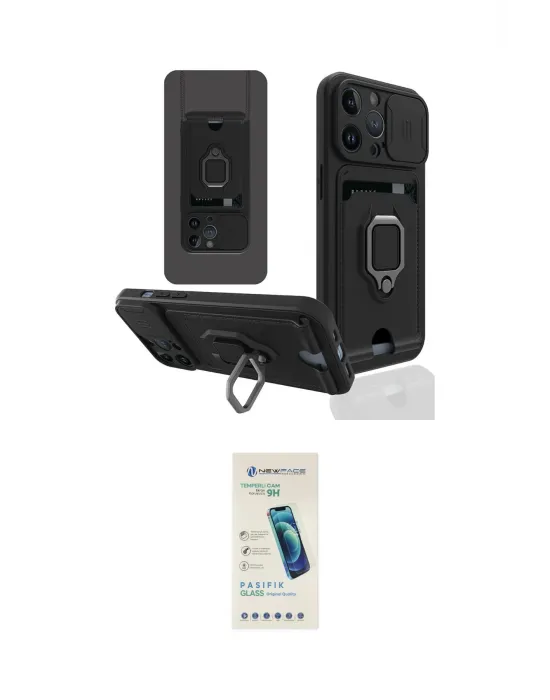 ieg™ iPhone 13 Pro Max Kılıf Vadi Form Prime - Şeffaf Pasifik Cam Ekran Koruyucu