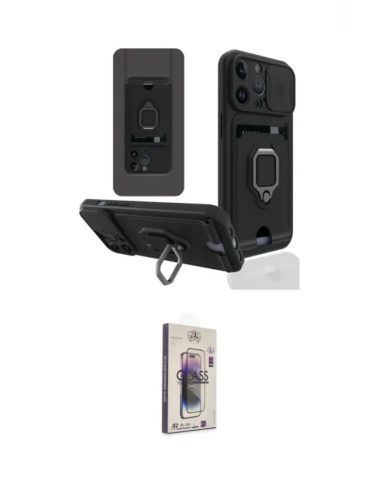 ieg™ iPhone 13 Pro Max Kılıf Vadi Form Prime - Siyah Bilvis 3D Cam Ekran Koruyucu