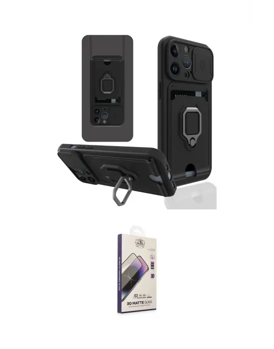 ieg™ iPhone 13 Pro Max Kılıf Vadi Form Prime - Siyah Bilvis 3D Mat Cam Ekran Koruyucu