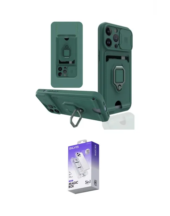 ieg™ iPhone 13 Pro Max Kılıf Vadi Form Prime - Siyah Bilvis 5in1 3D Magic Cam Ekran Koruyucu