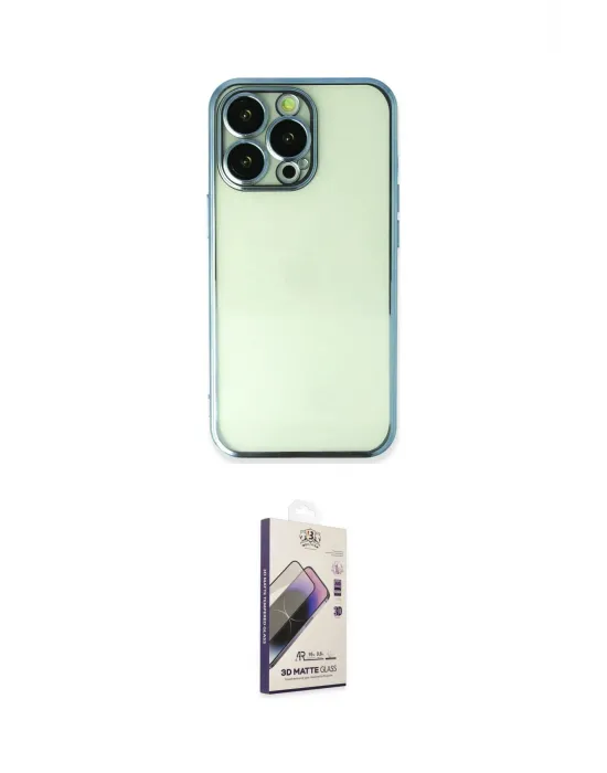 ieg™ iPhone 13 Pro Max Kılıf Vadi Minimal - Siyah Bilvis 3D Mat Cam Ekran Koruyucu