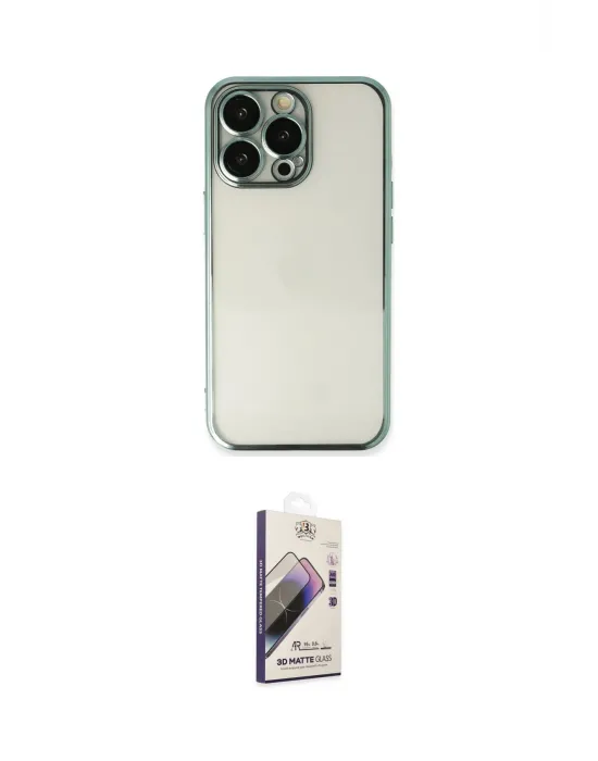 ieg™ iPhone 13 Pro Max Kılıf Vadi Minimal - Siyah Bilvis 3D Mat Cam Ekran Koruyucu