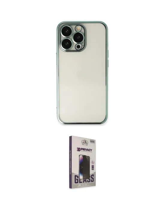 ieg™ iPhone 13 Pro Max Kılıf Vadi Minimal - Siyah Bilvis Hayalet Cam Ekran Koruyucu