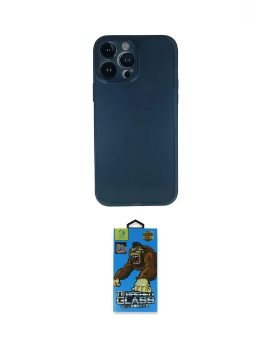 ieg™ iPhone 13 Pro Max Kılıf Yadigar Yansıma Serisi - Siyah 18D Cam Ekran Koruyucu