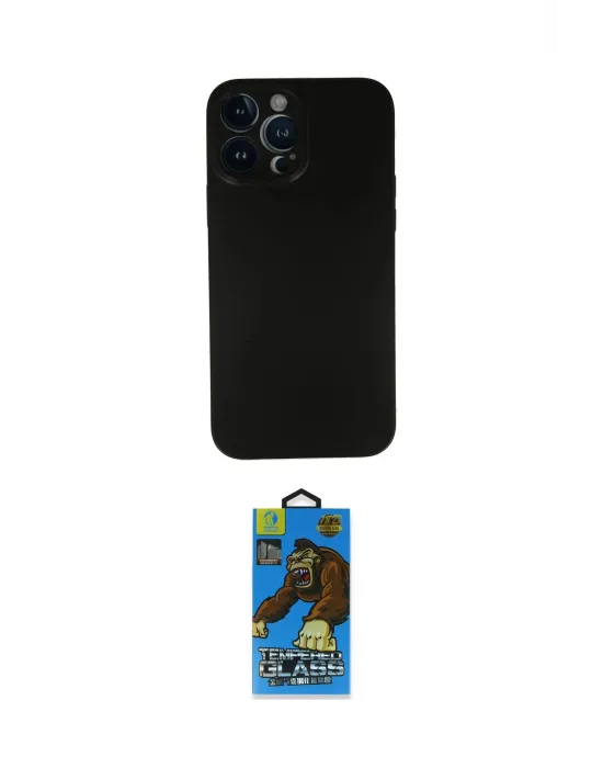 ieg™ iPhone 13 Pro Max Kılıf Yadigar Yansıma Serisi - Siyah 18D Cam Ekran Koruyucu