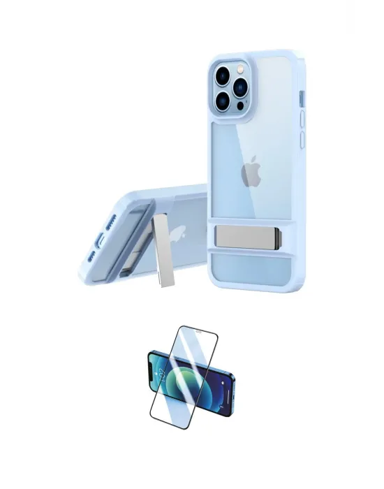 ieg™ iPhone 13 Pro Max Kılıf Yadigar Yansıma - Siyah 3D Antistatik Cam Ekran Koruyucu