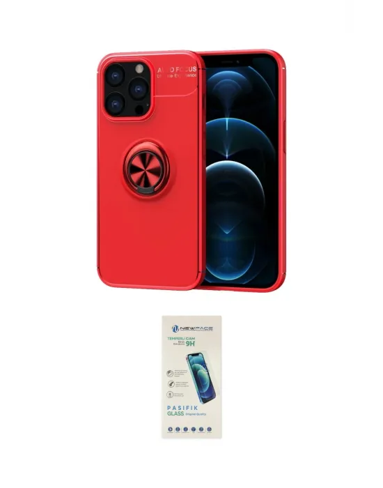 ieg™ iPhone 13 Pro Max Kılıf Yankı Form Prime - Şeffaf Pasifik Cam Ekran Koruyucu