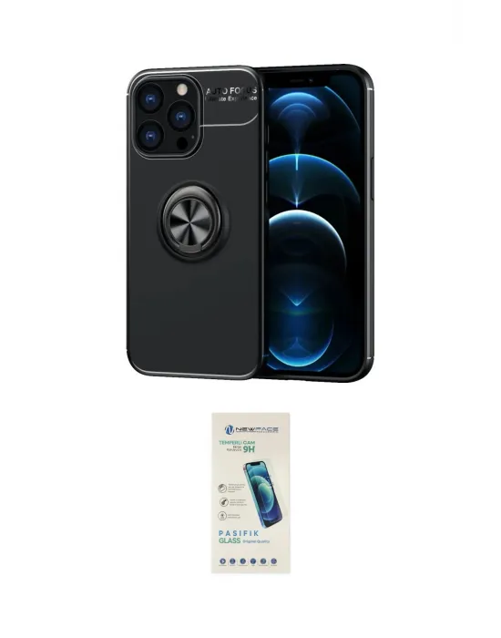 ieg™ iPhone 13 Pro Max Kılıf Yankı Form Prime - Şeffaf Pasifik Cam Ekran Koruyucu