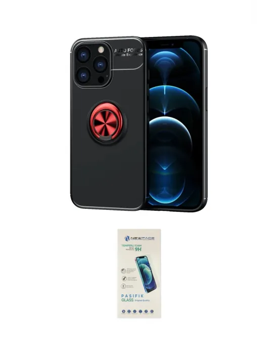 ieg™ iPhone 13 Pro Max Kılıf Yankı Form Prime - Şeffaf Pasifik Cam Ekran Koruyucu