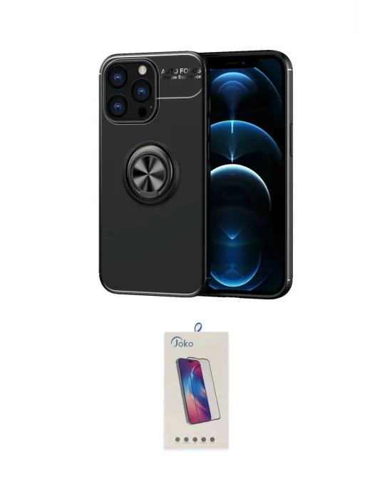 ieg™ iPhone 13 Pro Max Kılıf Yankı Form Prime - Siyah Joko 5D Cam