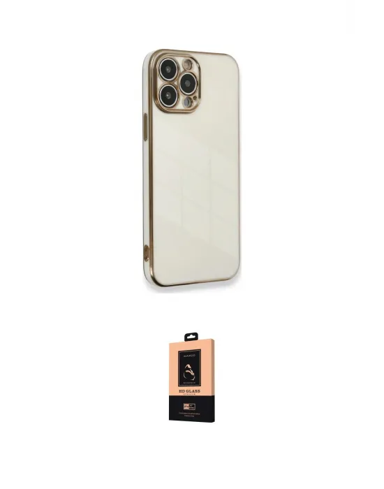 ieg™ iPhone 13 Pro Max Kılıf Yankı Serisi - Şeffaf Maxco Cam Ekran Koruyucu