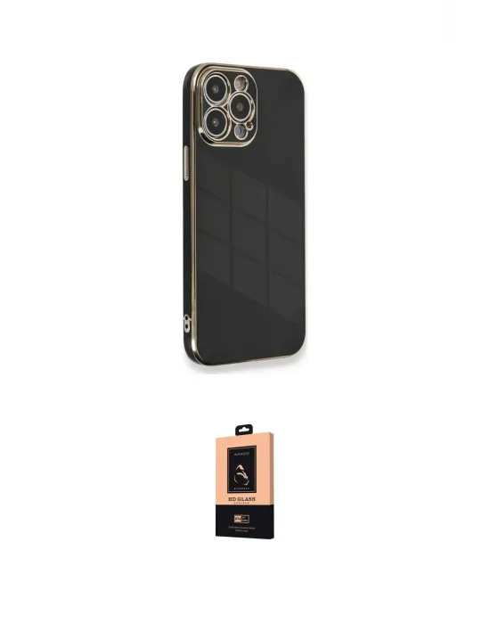 ieg™ iPhone 13 Pro Max Kılıf Yankı Serisi - Şeffaf Maxco Cam Ekran Koruyucu