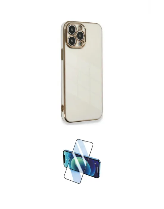 ieg™ iPhone 13 Pro Max Kılıf Yankı Serisi - Siyah 3D Antistatik Cam Ekran Koruyucu