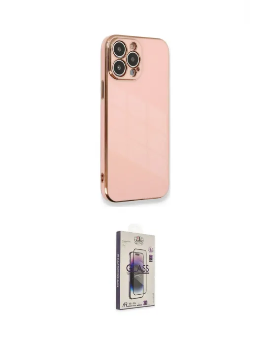 ieg™ iPhone 13 Pro Max Kılıf Yankı Serisi - Siyah Bilvis 3D Cam Ekran Koruyucu