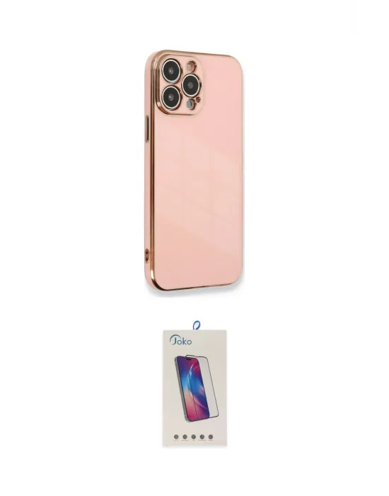 ieg™ iPhone 13 Pro Max Kılıf Yankı Serisi - Siyah Joko 5D Cam