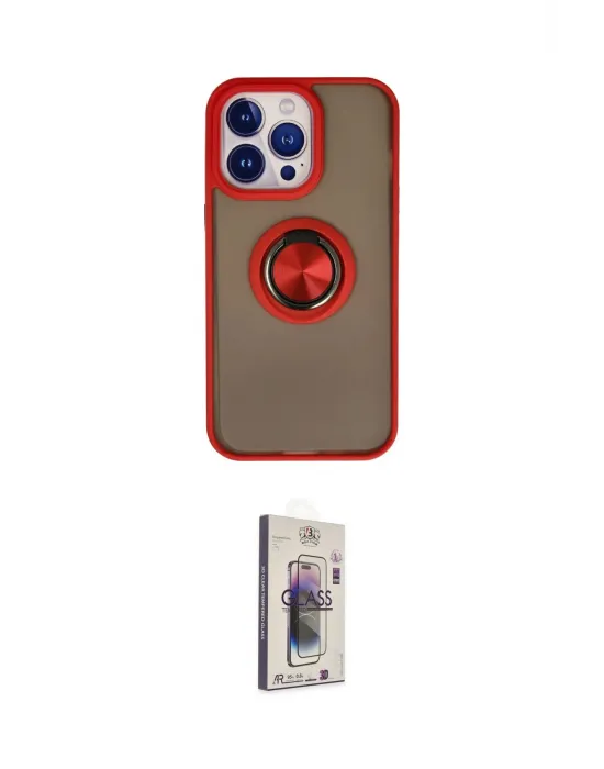 ieg™ iPhone 13 Pro Max Kılıf Yörünge Çizgi - Siyah Bilvis 3D Cam Ekran Koruyucu