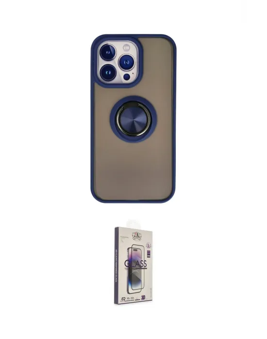 ieg™ iPhone 13 Pro Max Kılıf Yörünge Çizgi - Siyah Bilvis 3D Cam Ekran Koruyucu