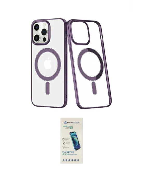 ieg™ iPhone 13 Pro Max Kılıf Yörünge Minimal - Şeffaf Pasifik Cam Ekran Koruyucu