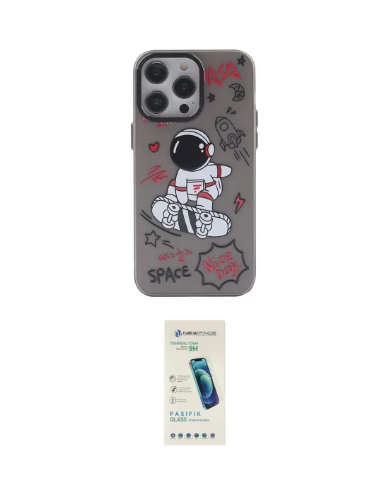 ieg™ iPhone 13 Pro Max Kılıf Zirve Form Özel Seri - Şeffaf Pasifik Cam Ekran Koruyucu